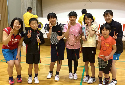 萩ライオンズクラブバドミントン講習会写真