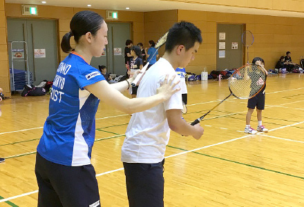 防府市体育協会主催のバドミントン講習会