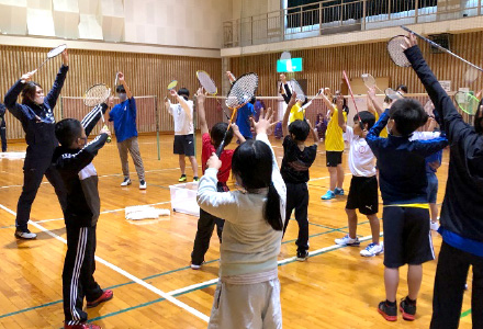 総合型スポーツクラブ防府主催　バドミントン教室写真